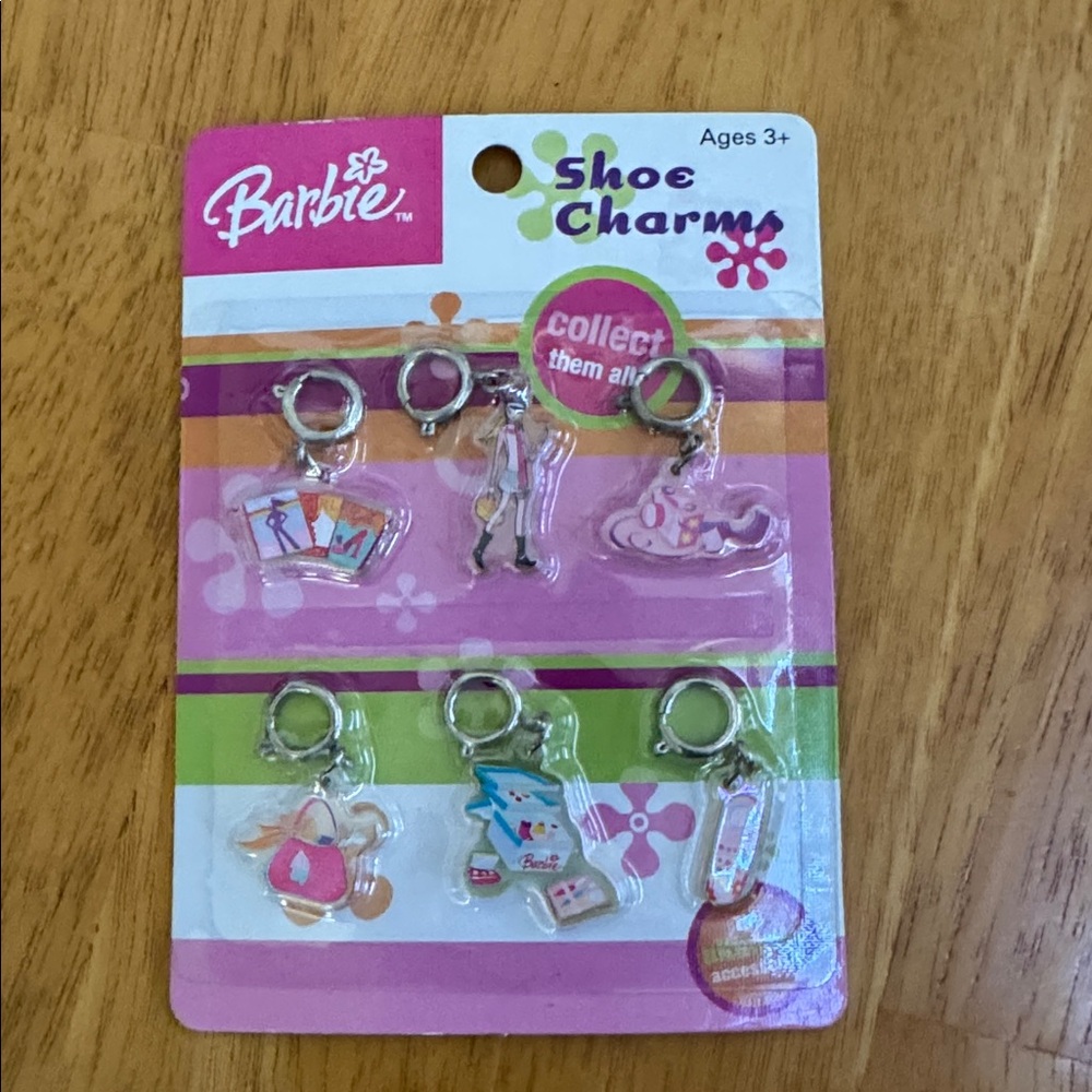 🎁 NEW 6 Barbie Shoe Charms Pink Jewelry Necklace Bracelet